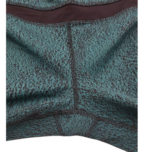 Lululemon Pants Womens 6 Green Black Patterned Athletic Zipper Pockets Running - Picture 9 of 9